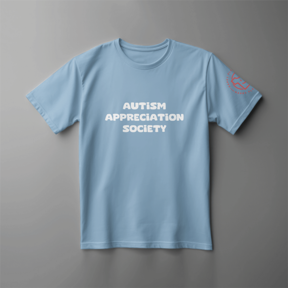 Autism Appreciation Society Blue Kids T-Shirt, for sale at Happy Flappy Gear