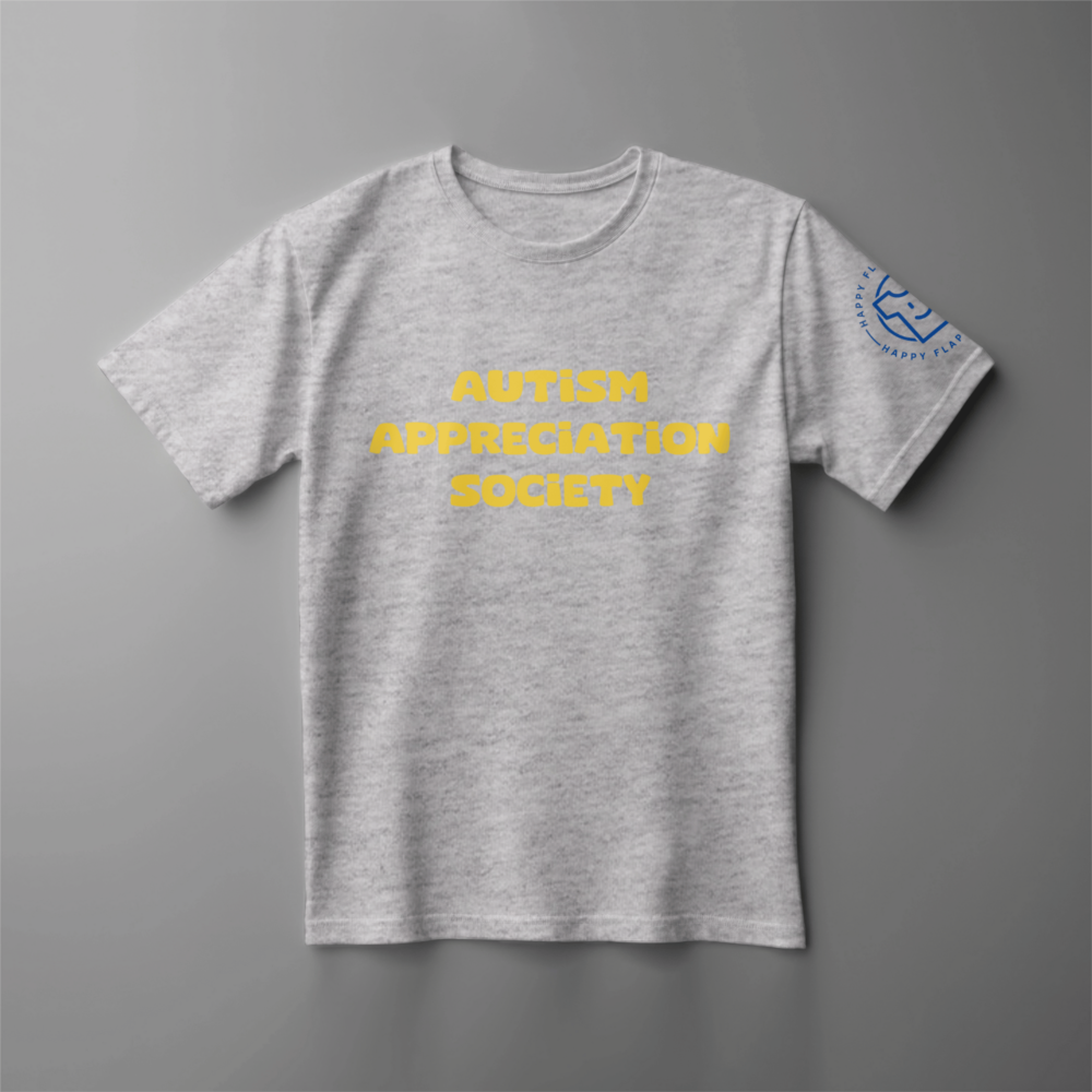 Autism Appreciation Society Grey Kids T-Shirt, for sale at Happy Flappy Gear