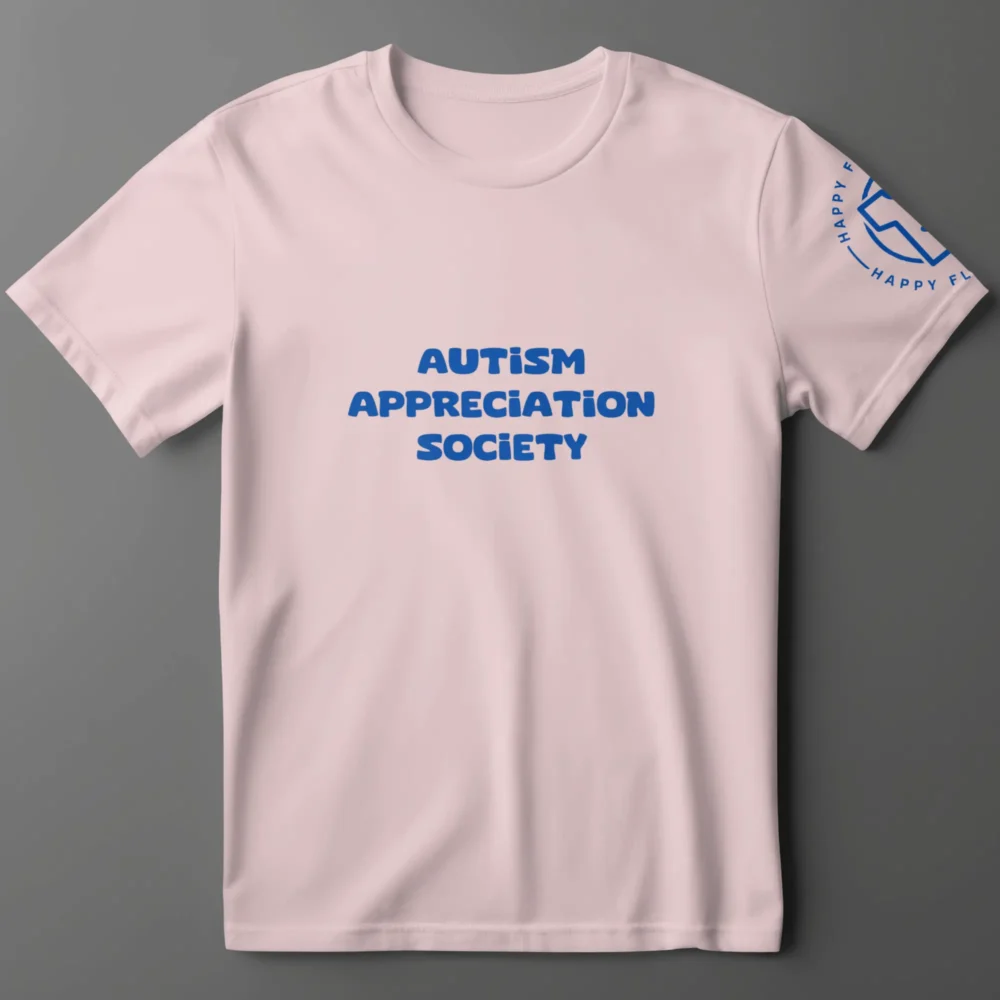Autism Appreciation Society Pink Adult T-Shirt, for sale at Happy Flappy Gear