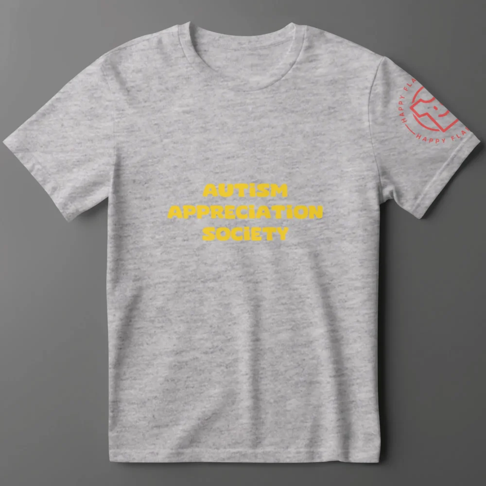 Autism Appreciation Society Grey Adult T-Shirt, for sale at Happy Flappy Gear