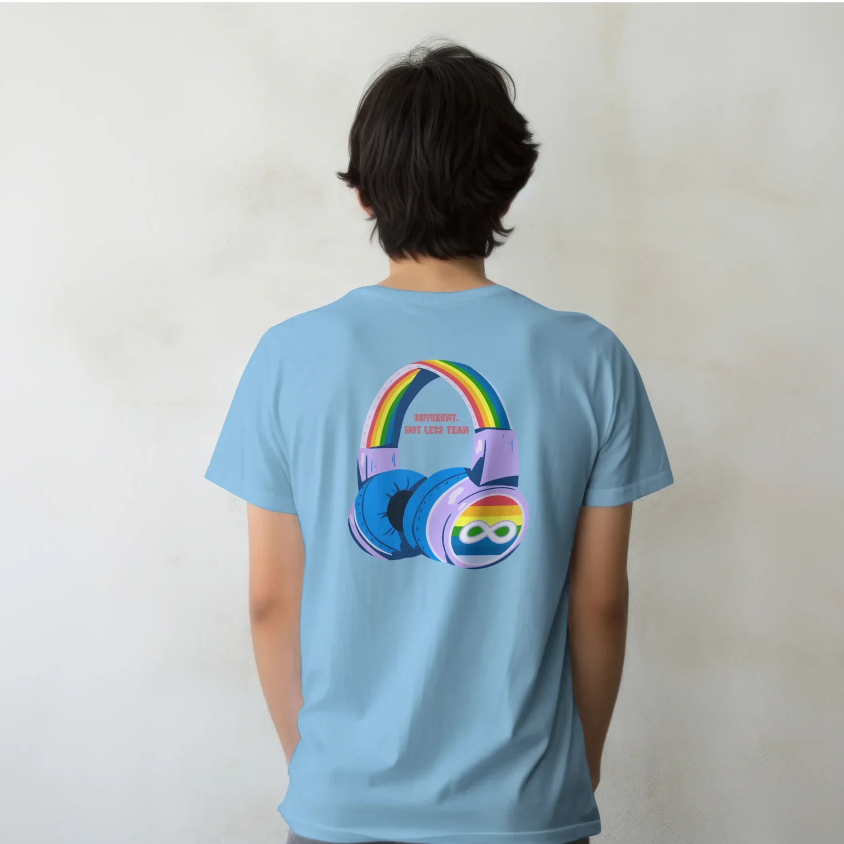 Different Not Less Than Carolina Blue Kid’s T-Shirt, for sale at Happy Flappy Gear