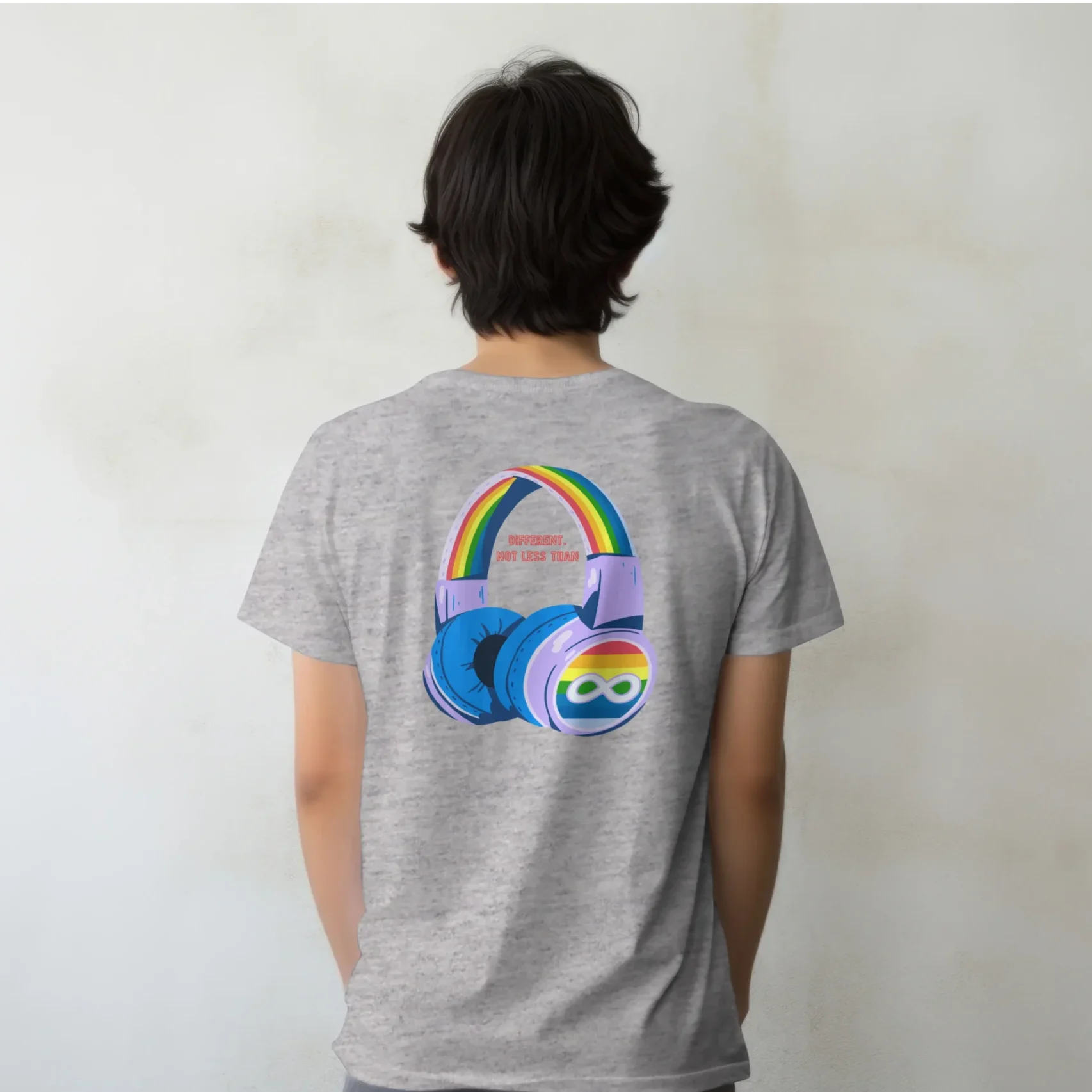 Different Not Less Than Grey Marle Kid's T-Shirt, for sale at Happy Flappy Gear